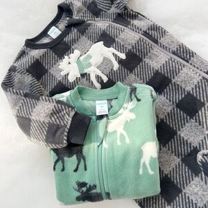 Cozy Moose and Plaid Baby Onesies